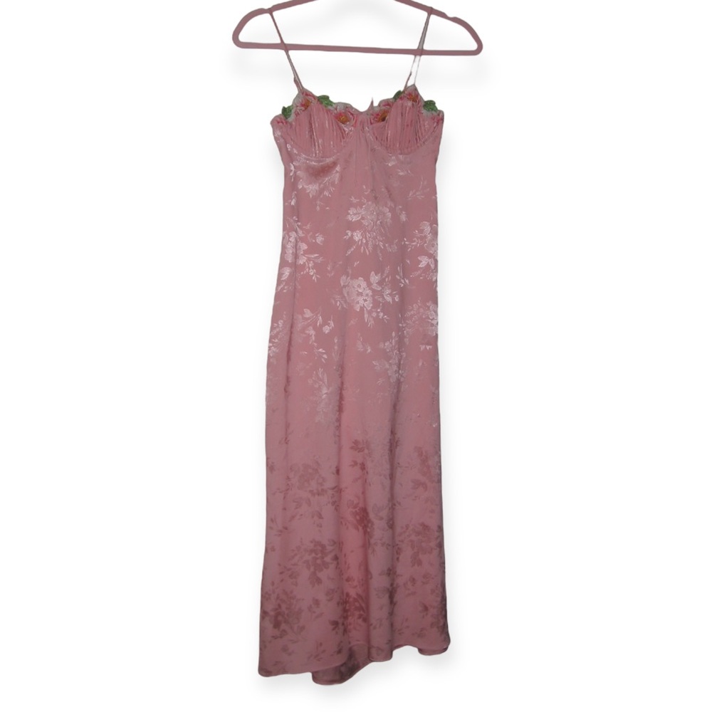 For Love and Lemons Midi Bustier Dress in Baby Pink